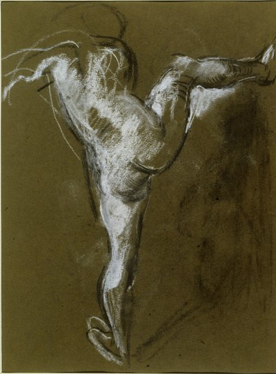 Nude Girl with Right Leg Raised by Henry Tonks
